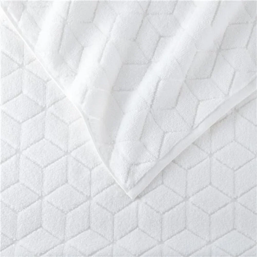 100% HYGROCOTTON® 6-Piece Textured Soft Towel Set, White Bath Towels,